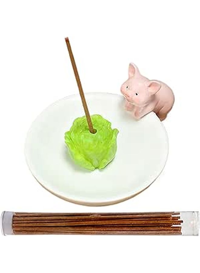 Animal Cabbage Resin Incense Holder Burner For Meditation Bedroom Yoga Room Decor - Image 1