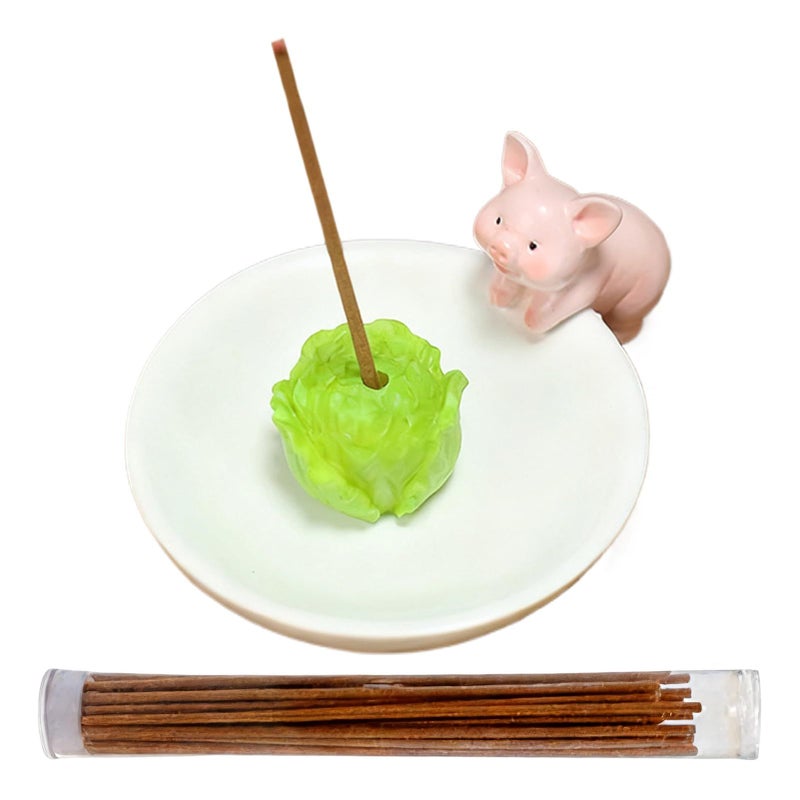 Animal Cabbage Resin Incense Holder Burner For Meditation Bedroom Yoga Room Decor - Image 2