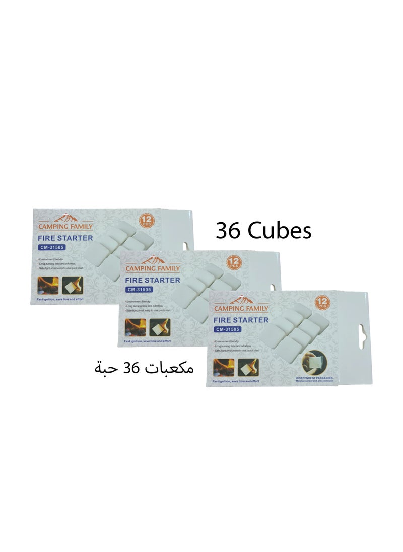 عائلة التخييم 36 مكعبات إشعال النار الناعمة شديدة الاشتعال  - Image 1