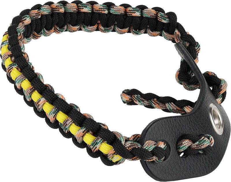 Sunya Archery Bow Wrist Sling, 550 Paracord Strap Comfortable on Hand.100% Full Grain Leather Yoke, Multiple Camo Colors.Fit Compound Bow Stabilizer & Recurve. - Image 1