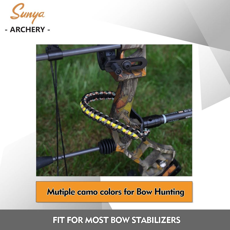 Sunya Archery Bow Wrist Sling, 550 Paracord Strap Comfortable on Hand.100% Full Grain Leather Yoke, Multiple Camo Colors.Fit Compound Bow Stabilizer & Recurve. - Image 2