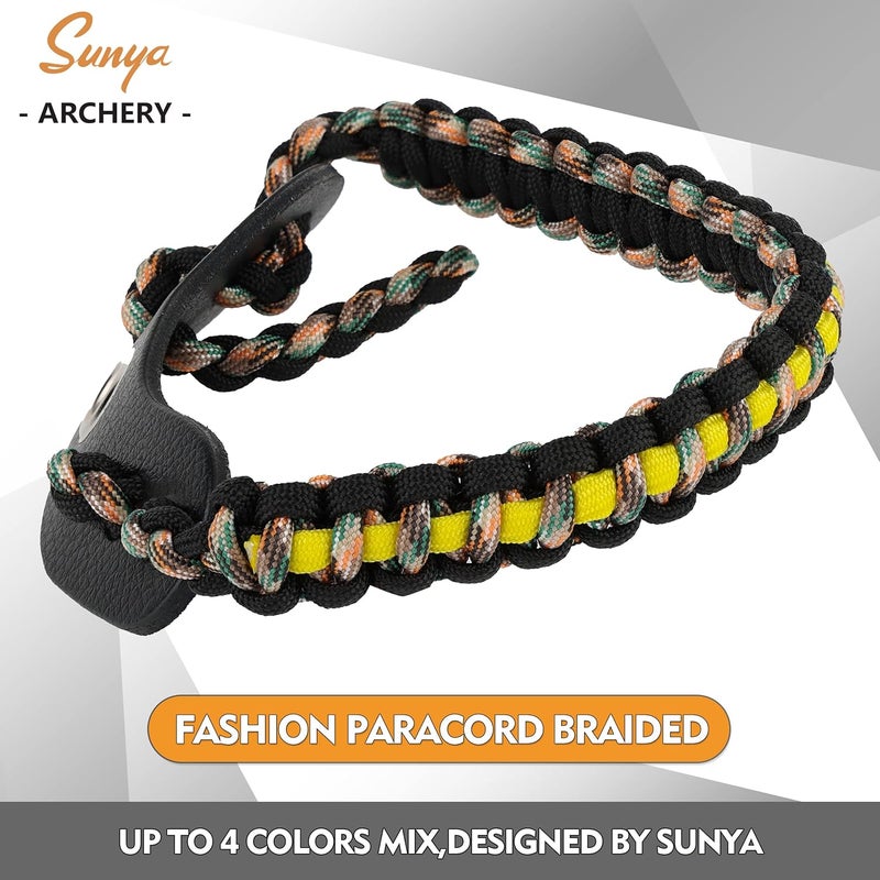 Sunya Archery Bow Wrist Sling, 550 Paracord Strap Comfortable on Hand.100% Full Grain Leather Yoke, Multiple Camo Colors.Fit Compound Bow Stabilizer & Recurve. - Image 5