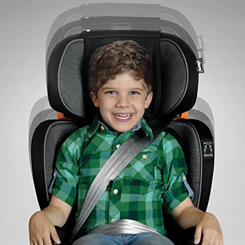 Chicco مقعد سيارة Chicco KidFit Zip Plus 2 في 1 مع حزام تحديد الموضع، مقعد مع ظهر وبدون ظهر، للأطفال من عمر 4 سنوات وما فوق ومن وزن 40-100 رطل. | ثور/أسود/رمادي - Image 4
