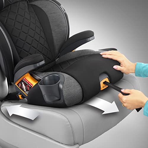 Chicco مقعد سيارة Chicco KidFit Zip Plus 2 في 1 مع حزام تحديد الموضع، مقعد مع ظهر وبدون ظهر، للأطفال من عمر 4 سنوات وما فوق ومن وزن 40-100 رطل. | ثور/أسود/رمادي - Image 5