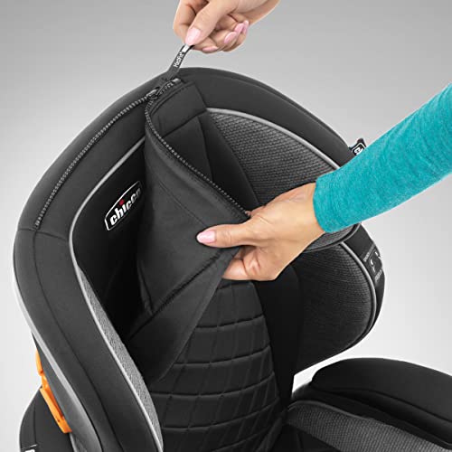 Chicco مقعد سيارة Chicco KidFit Zip Plus 2 في 1 مع حزام تحديد الموضع، مقعد مع ظهر وبدون ظهر، للأطفال من عمر 4 سنوات وما فوق ومن وزن 40-100 رطل. | ثور/أسود/رمادي - Image 2
