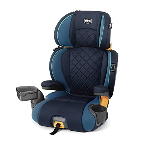 Chicco مقعد سيارة Chicco KidFit Zip Plus 2 في 1 مع حزام تحديد الموضع، مقعد مع ظهر وبدون ظهر، للأطفال من عمر 4 سنوات وما فوق ومن وزن 40-100 رطل. | ثور/أسود/رمادي - Image 1