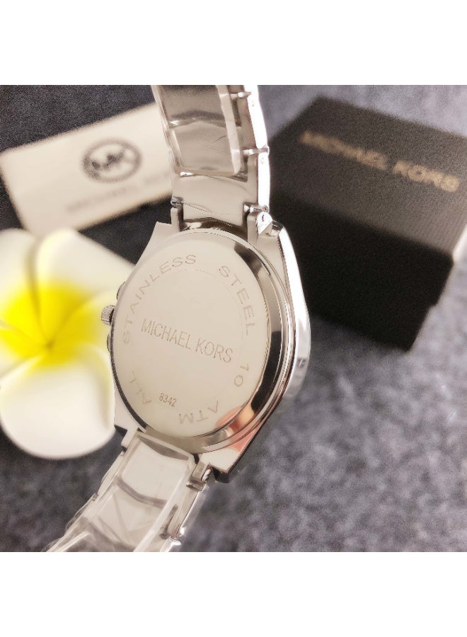 MK Michael Kors Classic Men's and Women's Fashion Multi functional Alloy Round Quartz Watch Stainless Steel Strap 38CM - Image 2