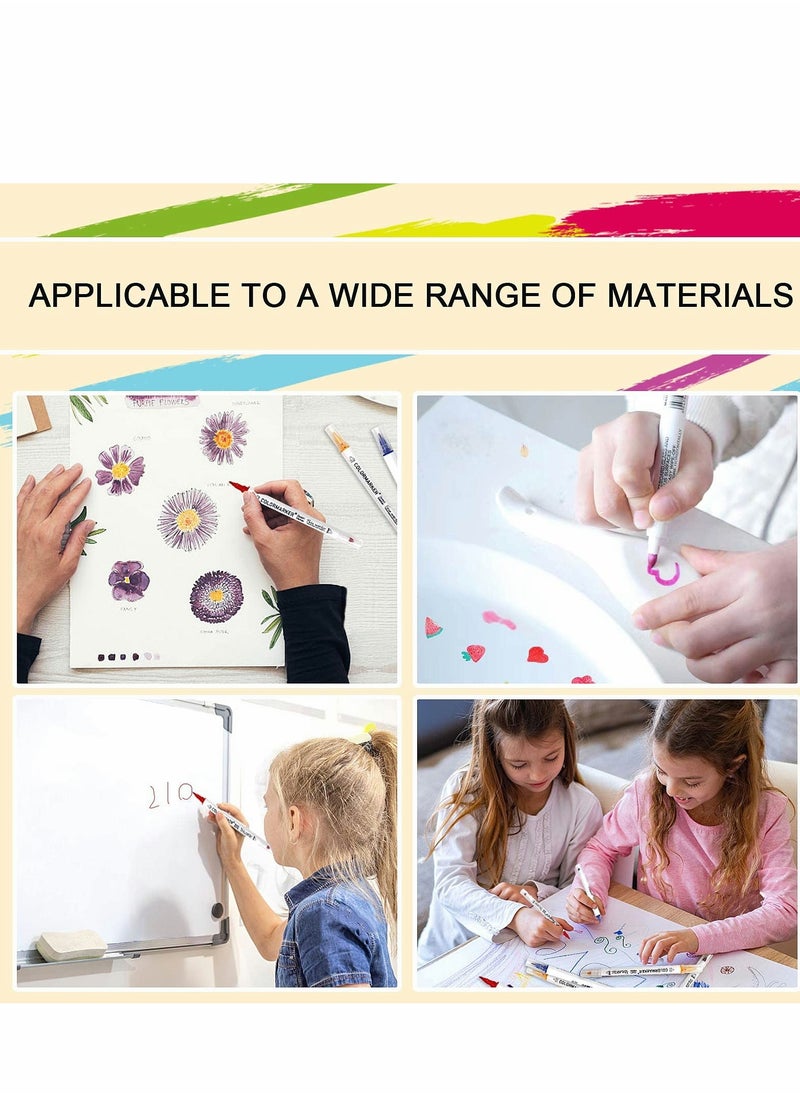 KASTWAVE Magical Water Painting Pen, 12 Colors Double Ended, Water Painting Floating Marker Pen, Magical Water Floating Pen, Erasing Whiteboard Marker Pens, Magic Water Painting Pen for Kids  - Image 5
