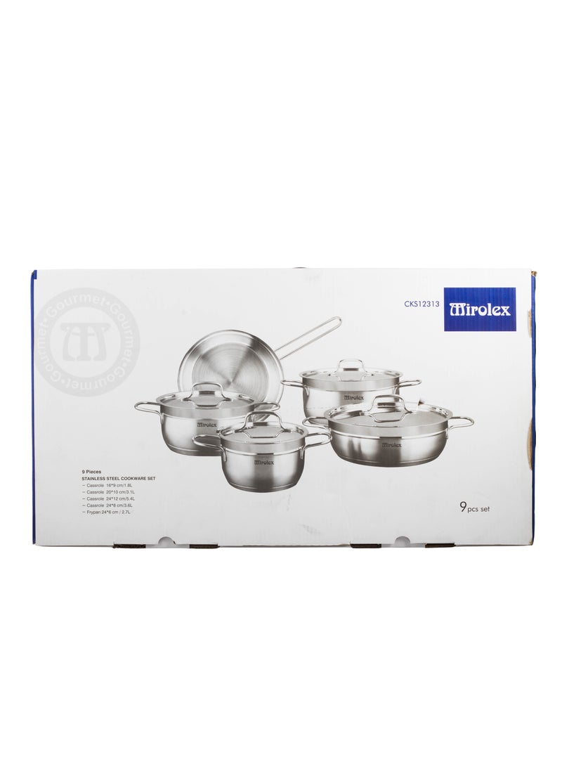 ميرولكس طقم قدور ستانلس استيل العالي الجودة مكون من 9 قطع - Image 3