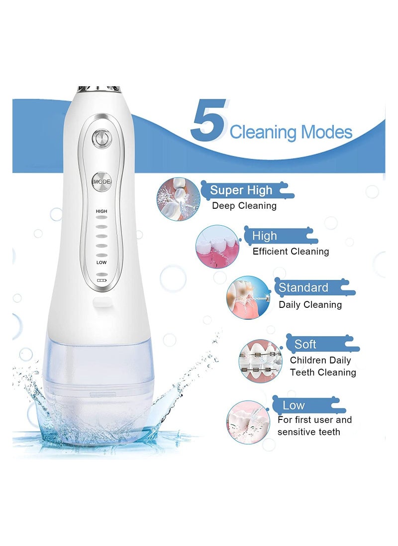 Faylor - 300ML Water Flosser Cordless for Teeth,Electric Teeth Flosser Dental with 5 Modes and 6 Jet Tips, IPX7 Waterproof, USB Charged Portable Teeth Cleaner with Travel Bag - Image 1