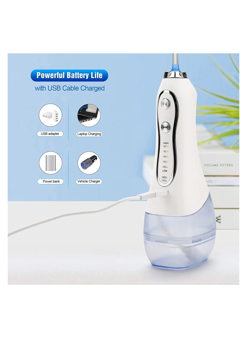 Faylor - 300ML Water Flosser Cordless for Teeth,Electric Teeth Flosser Dental with 5 Modes and 6 Jet Tips, IPX7 Waterproof, USB Charged Portable Teeth Cleaner with Travel Bag - Image 1