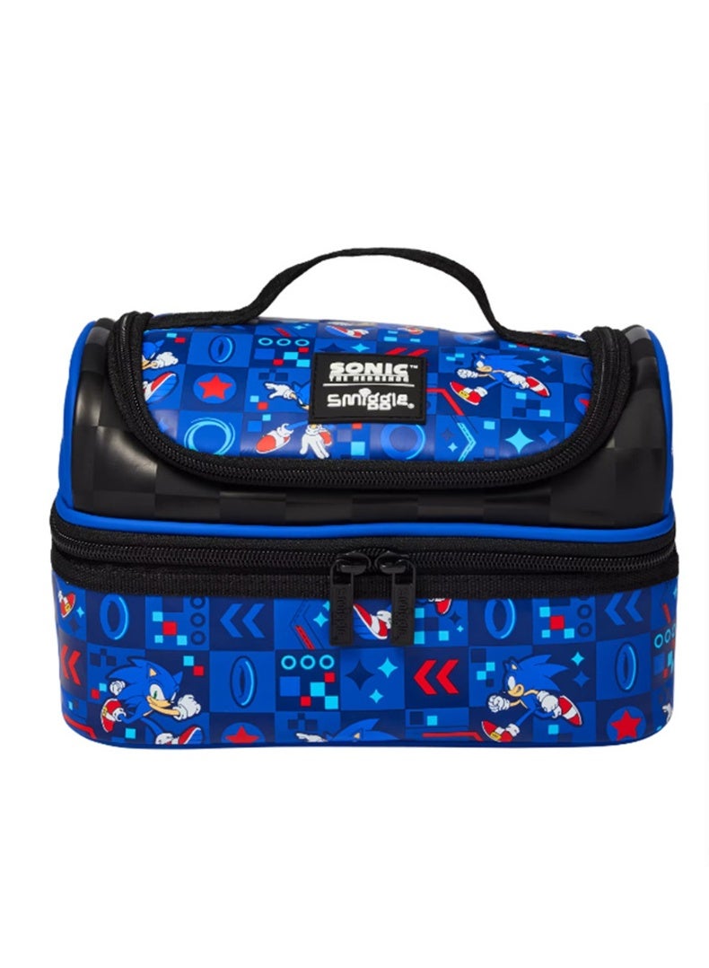 Smiggle lunch bag from Australia: a large-capacity, lightweight cartoon-themed lunch bag with a Sonic cartoon design, perfect for students. - Image 1