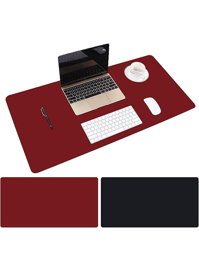 erorex Leather Desk Mat Protective Cover Mouse Pad Double Sided Color Non Slip Pu Leather Desk Mat Laptop Desk Mat 80 X 40Cm Waterproof Desk Writing Pad Suitable For Office And Home Black+Red - Image 1