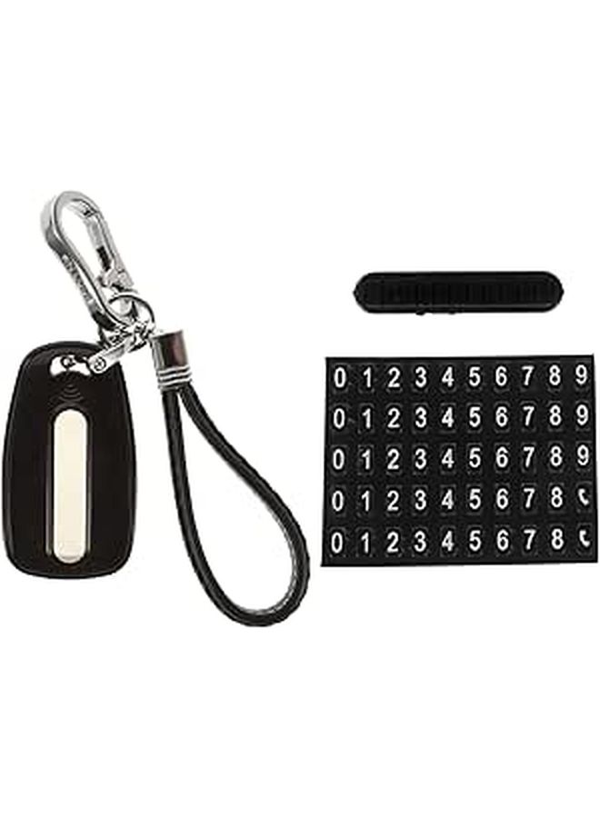TPU Key Fob Cover with Woven Lanyard and Number Tag for Mid Size Compact SUV Sedan - Image 1