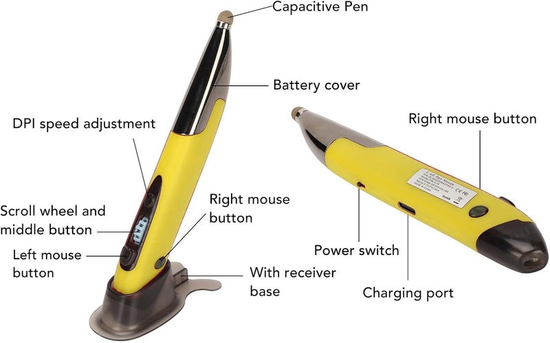 aqxreight Pen for Laptop Tablet and Phone 24G Mode Rechargeable Portable Optical Sensor Silent Click Handheld Compatible with - Image 4