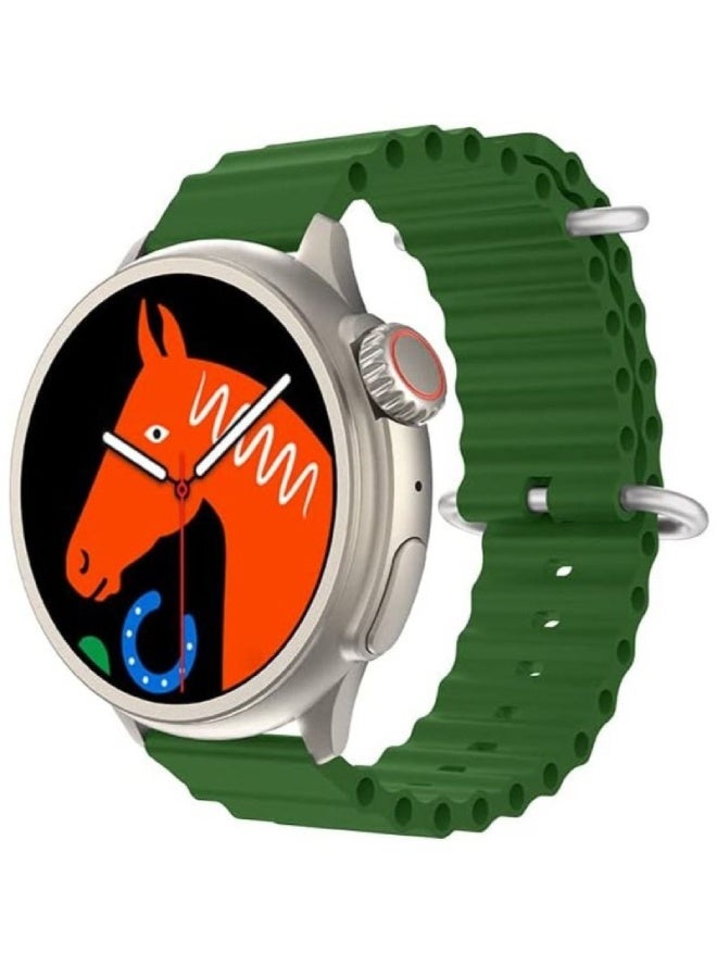 AROAQ HW3 Ultra Max Smartwatch 1.52" HD Round Display, Bluetooth Calling, NFC, 90+ Sports Modes, Fitness & Health Tracker for Men - Green - Image 1