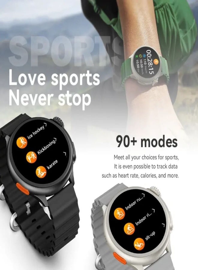 AROAQ HW3 Ultra Max Smartwatch 1.52" HD Round Display, Bluetooth Calling, NFC, 90+ Sports Modes, Fitness & Health Tracker for Men - Green - Image 3