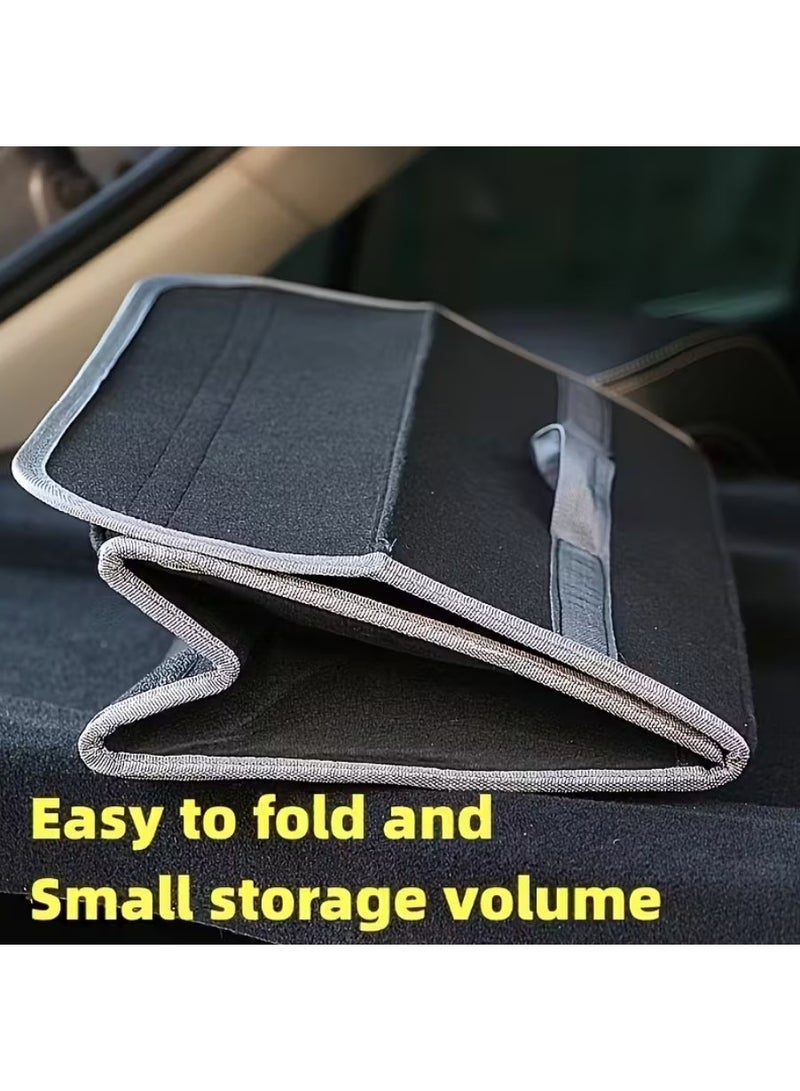 Car Trunk Organizer Folding Storage Bag Multi-Compartment Canvas Organizer with Handle Durable Interior Storage for SUV Sedan Truck Universal Fit - Image 3