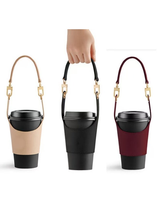 Adjustable Milk Tea Cup/Ice Cup Sleeve, Handheld Coffee Cup Sleeve, Beverage Cup Sleeve, Red - Image 4