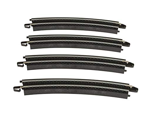 Bachmann Trains SnapFit EZ TRACK 22 RADIUS CURVED TRACK 4card STEEL ALLOY Rail With Black Roadbed HO Scale - Image 1