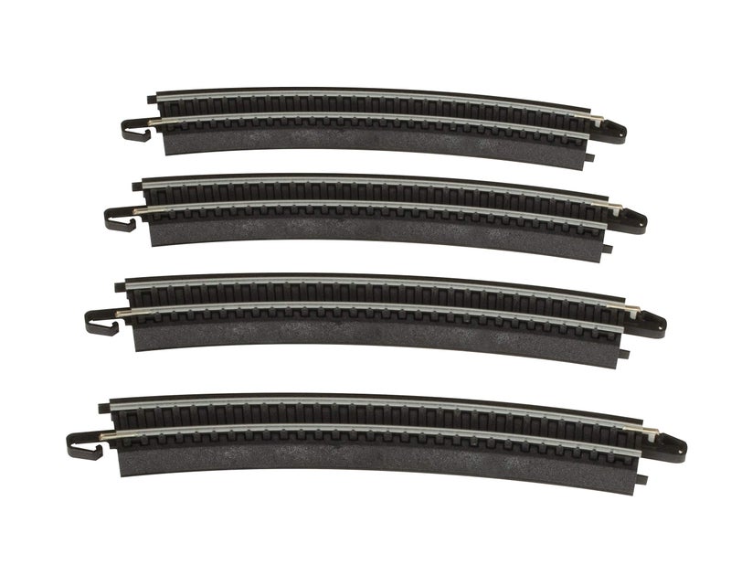 Bachmann Trains SnapFit EZ TRACK 22 RADIUS CURVED TRACK 4card STEEL ALLOY Rail With Black Roadbed HO Scale - Image 2