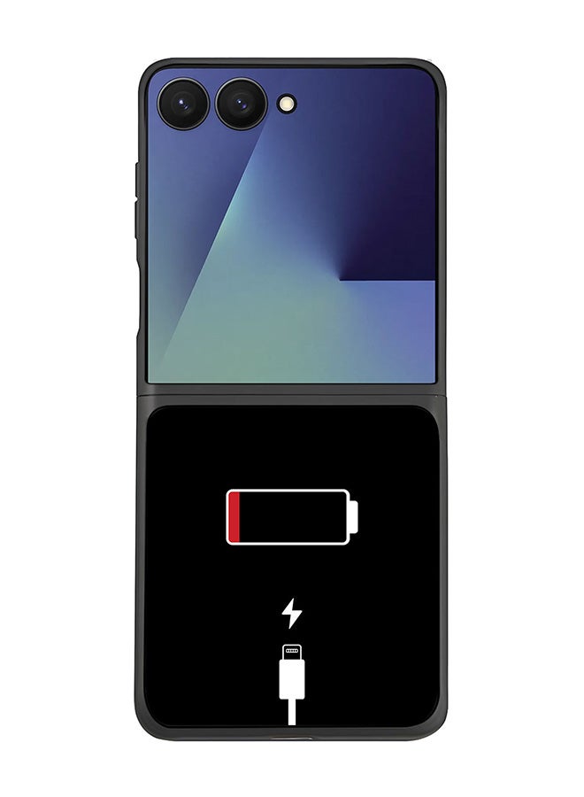 Stylizedd For Samsung Galaxy Z Flip7 Case,Slim fit Camera Protection, Shockproof Thin Phone cover  - Battery Empty