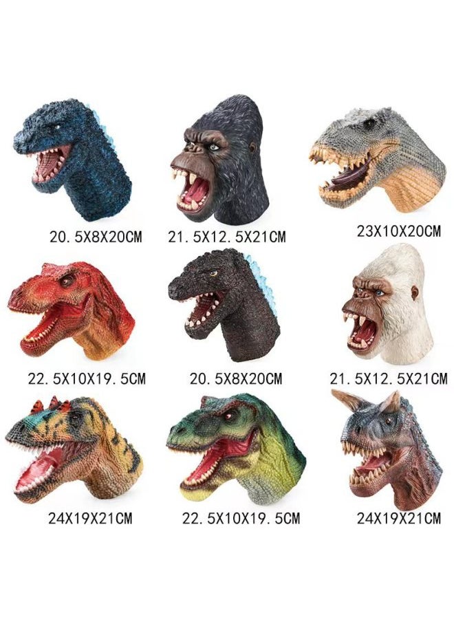 null - Hand Puppet Head Toy Children's Gloves Induction Sound Simulation Dinosaur Animal Interactive Toy Model Toy-Color:Godzilla Sea Beast [bag + Elevator Card] - Image 1