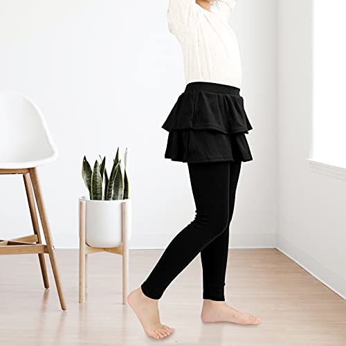 KEREDA Girls Leggings Ruffle Skirt School Uniform Pants Kids Clothes 10-12 Black - Image 3