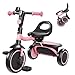 besrey Toddler Tricycle with Bell Kids Tricycle Age 18 Months to 5 Years Kids Trike Toddler Bike for 24 Year Olds Baby Bike Gifts Toys for Boys Girls Pink - Image 3
