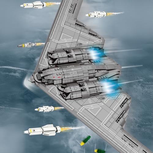 HI-REEKE HIREEKE Fighter Jet Building Block Set B2 Bomber Military Plane Toy for Teen - Image 5