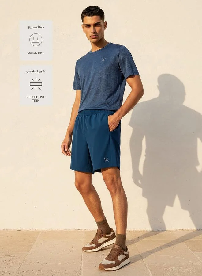 Splash Active Blue Perforated Panel Performance Shorts for Men | Best Price UAE