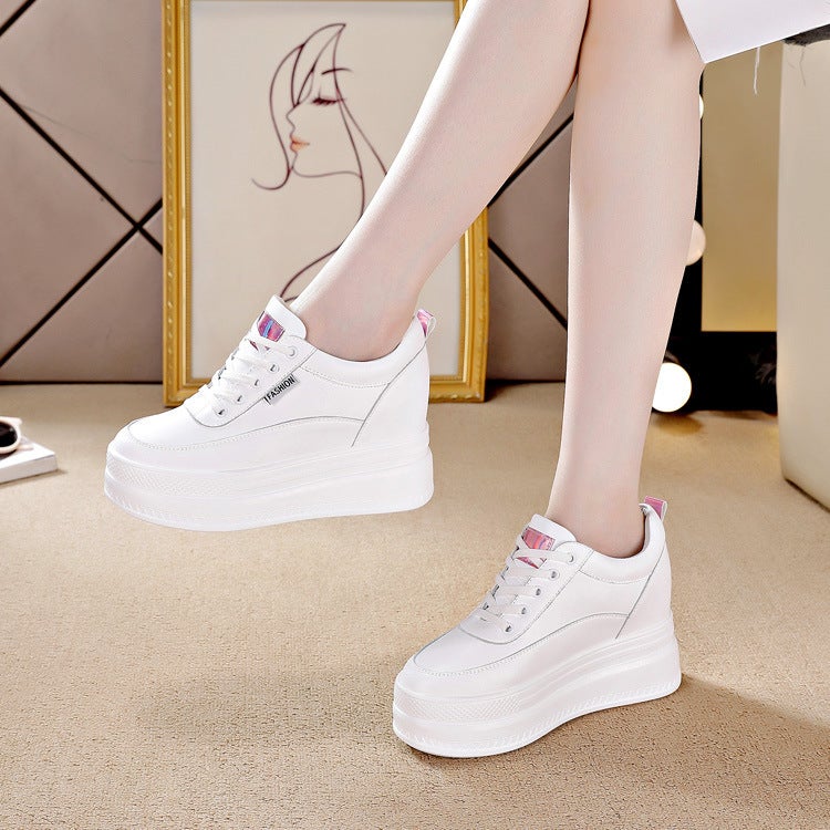Trendy Sunday 2024 Autumn New Style High Breathable Inner Height Women'S Shoes Mesh White Shoes Casual Sneaker - Image 4