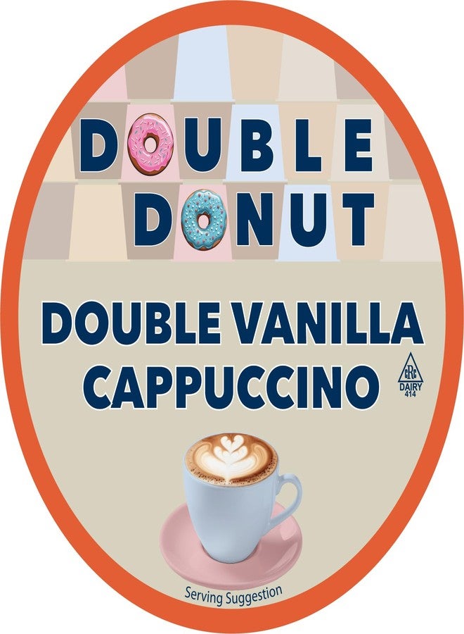 Double Donut Coffee Double Vanilla Cappuccino Pods, 24 Single Serve Cups For Keurig K Cup Brewers In Recyclable Pods - Image 2