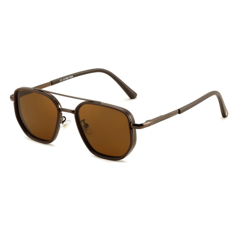 FEISEDY Polarized Aviator Sunglasses for Men Square Retro Metal Frame UV 400 Protection TAC Lens B0329 - Image 2