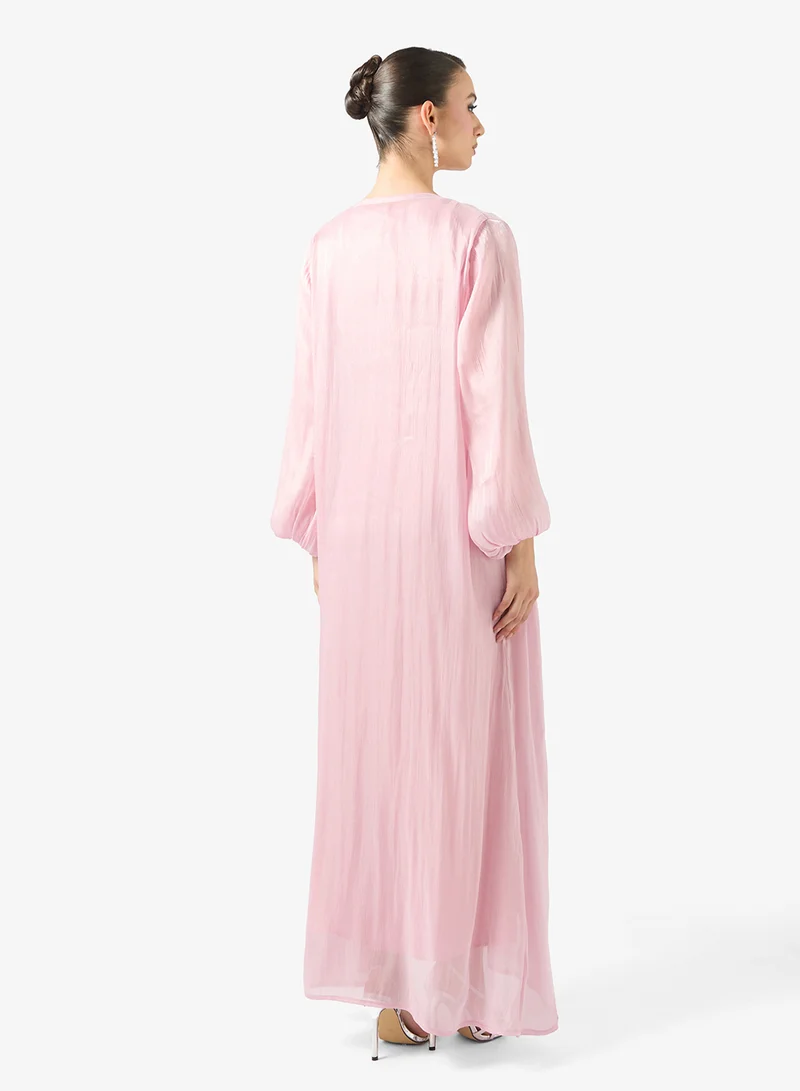 نمشي x فستان لف بعباءة