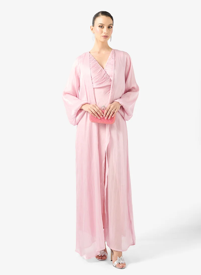 Drape Wrap Dress With Cape