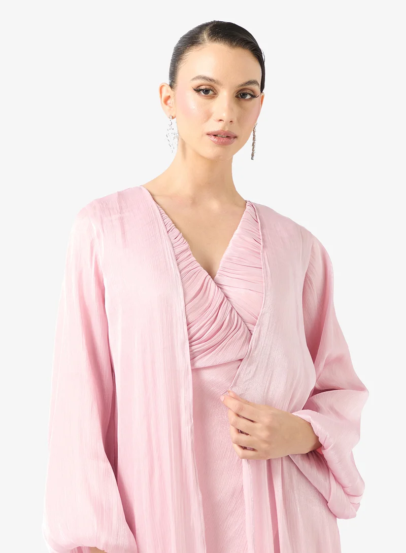 Namshi x  Drape Wrap Dress With Cape for Women | Best Price UAE