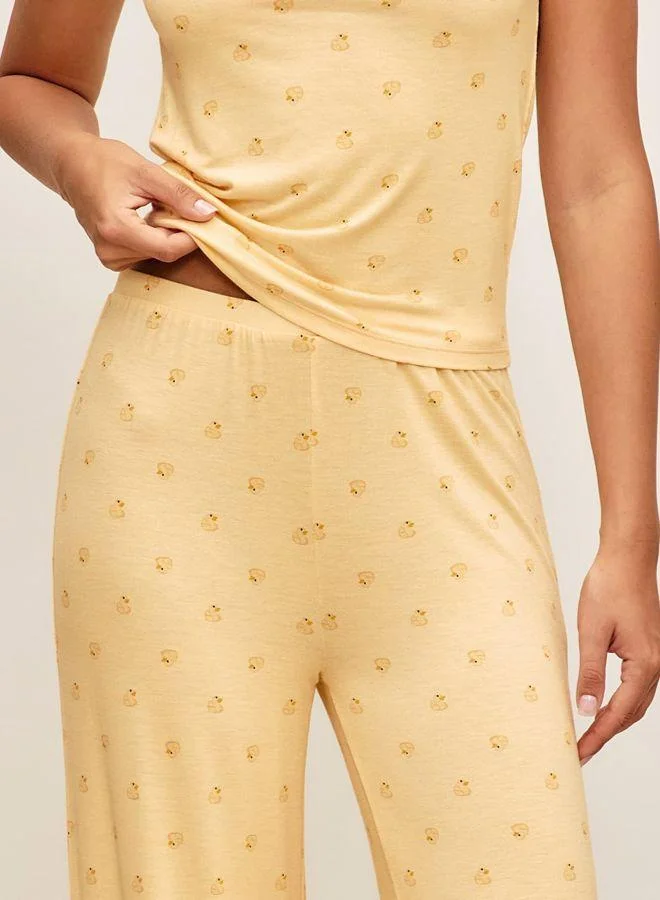 Undiz Printed jersey pants with ducks