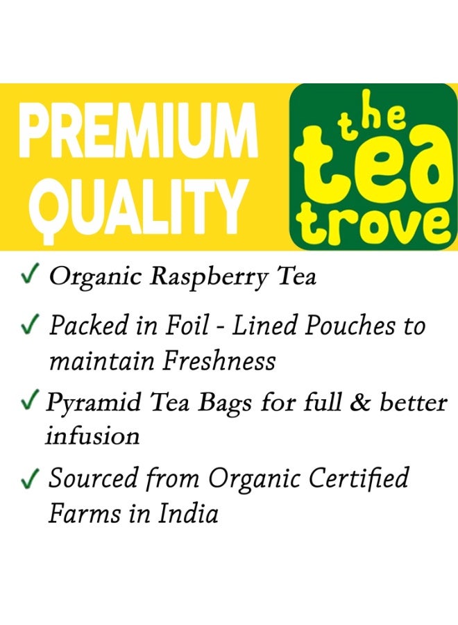 The Tea Trove Organic Red Raspberry Leaf Tea Bags - 40 Pyramid Caffeine Free Raspberry leaf tea Bag in Resealable pouch to Support Women’s Wellness, 40 g - Image 3
