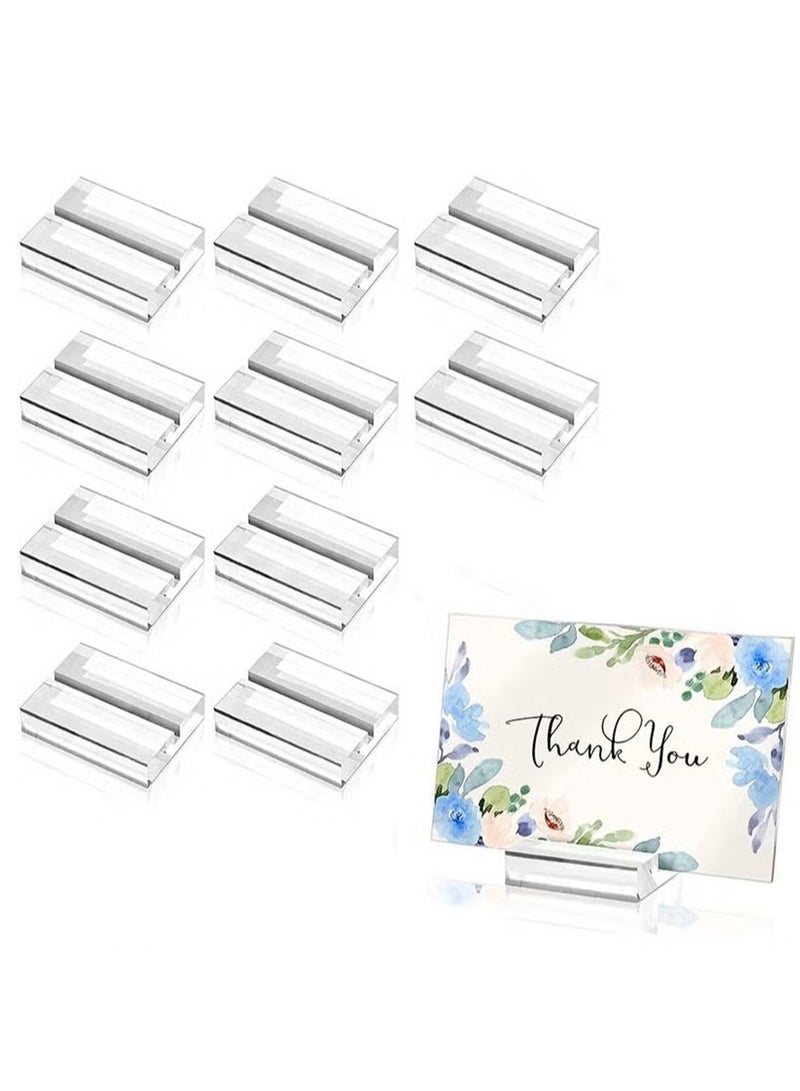 10pcs acrylic stand card holder, acrylic sign holder, table number holder card display stand, suitable for postcard photo wedding party event office business meeting (50*30*10mm)  - Image 1