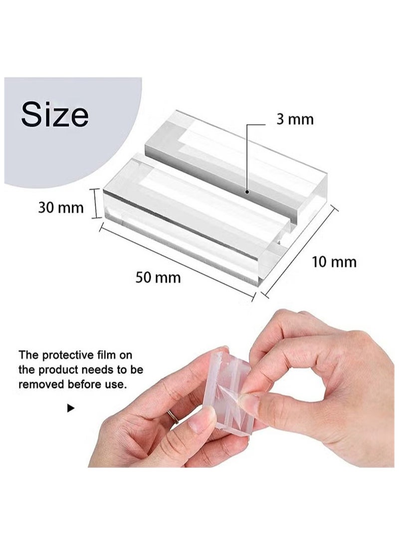 10pcs acrylic stand card holder, acrylic sign holder, table number holder card display stand, suitable for postcard photo wedding party event office business meeting (50*30*10mm)  - Image 2