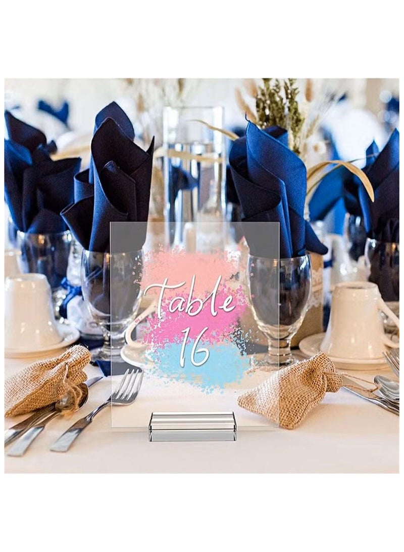 10pcs acrylic stand card holder, acrylic sign holder, table number holder card display stand, suitable for postcard photo wedding party event office business meeting (50*30*10mm)  - Image 4