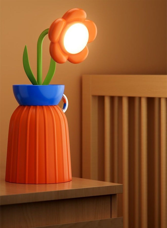 general Sunflowers flowers night lights home bedside desktop ornaments pen holders creative eye protection sleeping table lamps USB - Image 1