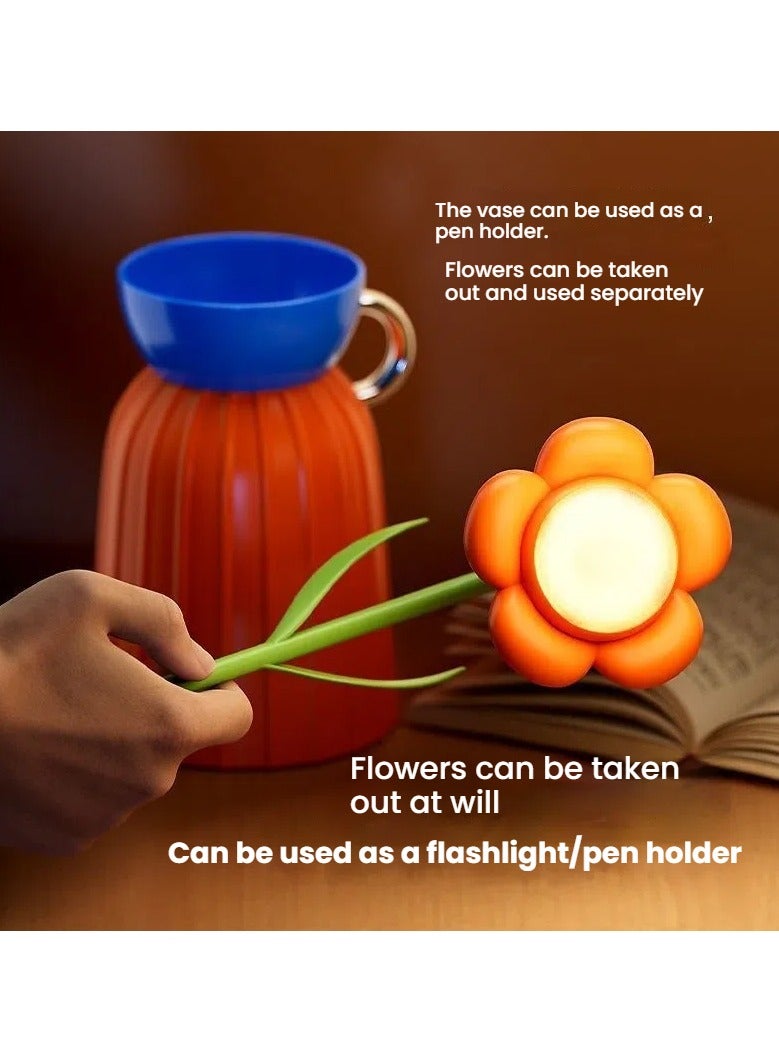 general Sunflowers flowers night lights home bedside desktop ornaments pen holders creative eye protection sleeping table lamps USB - Image 3