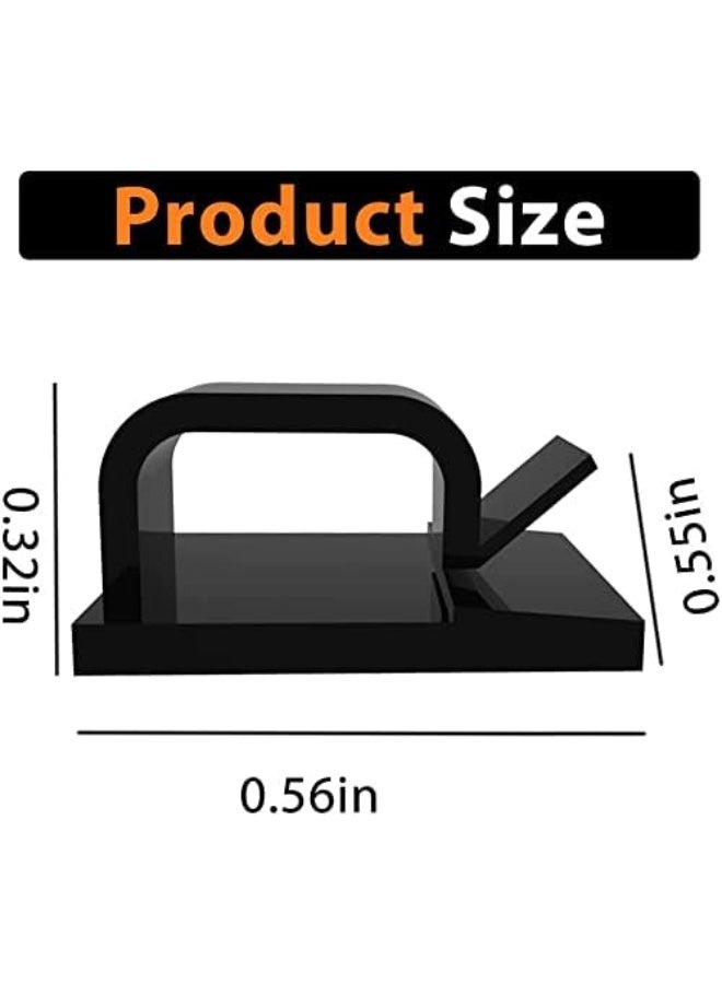 50 مشبك كابلات، منظم كابلات لاصق، حامل أسلاك متين لإدارة الكابلات للسيارة، المكتب والمنزل (أسود) - Image 2