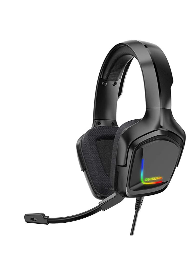 Phone Planet Gaming Headphone with Line,K20 RGB Camo Headphone Gaming Headset with Microphone LED Light Realistic Stereo Sound Computer Gamer Earphone Black  - Image 1