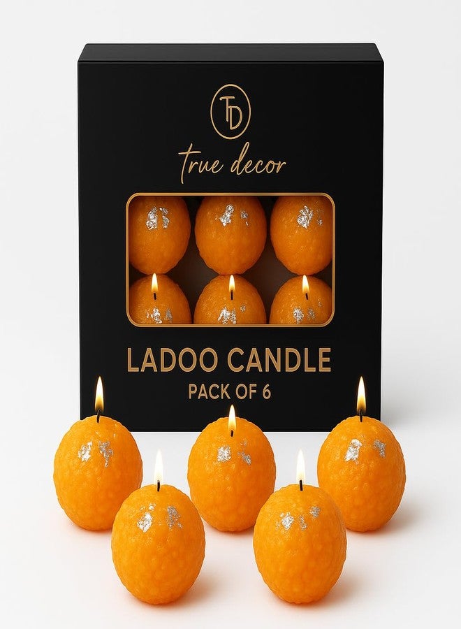 ترو ديكور شموع لادو فاخرة من ترو ديكور، عبوة من 6 شموع ديوالي - Image 1