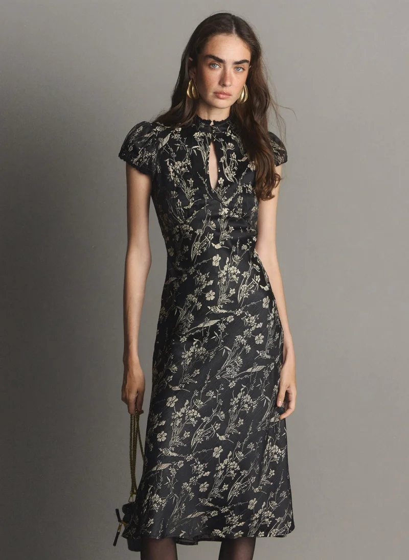 Lichi  Fitted midi dress with a floral pattern for Women | Best Price UAE