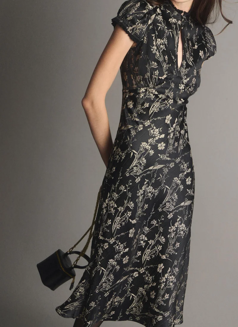 Lichi  Fitted midi dress with a floral pattern for Women | Best Price UAE