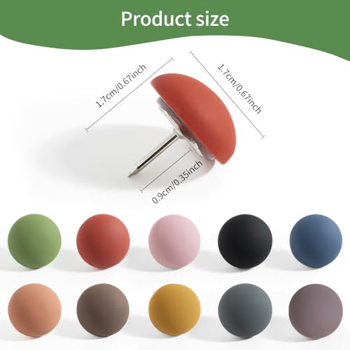 rhinocats 30Pcs Cute Decorative Push Pins, Bulletin Board Tacks, Cork Board Thumbtacks for Classroom Home Office Decor,10 Colors - Image 3